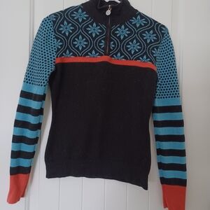 Neve,  Scandinavian wool blend,  3/4 zip sweater,  size xs/sm
